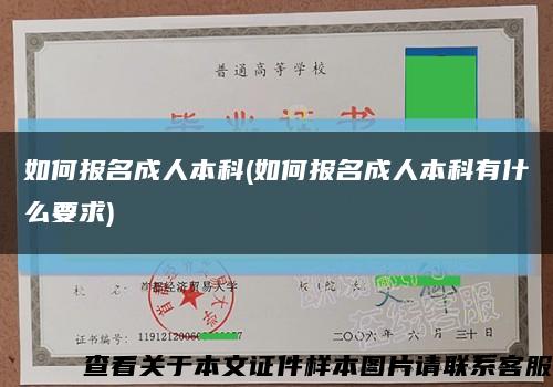 如何报名成人本科(如何报名成人本科有什么要求)缩略图