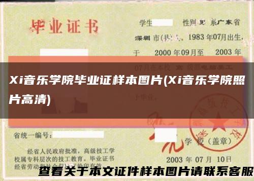 Xi音乐学院毕业证样本图片(Xi音乐学院照片高清)缩略图