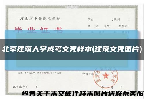 北京建筑大学成考文凭样本(建筑文凭图片)缩略图