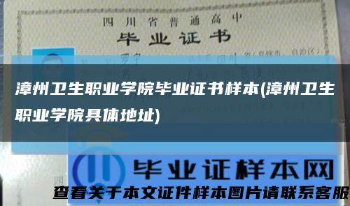 漳州卫生职业学院毕业证书样本(漳州卫生职业学院具体地址)缩略图