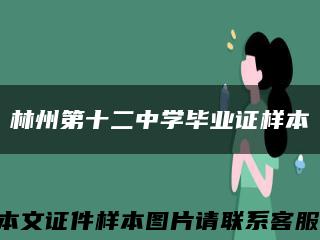 林州第十二中学毕业证样本缩略图