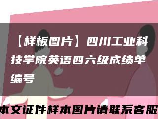 【样板图片】四川工业科技学院英语四六级成绩单编号缩略图