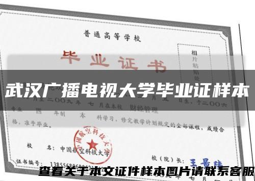 武汉广播电视大学毕业证样本缩略图