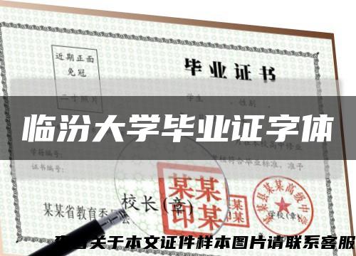 临汾大学毕业证字体缩略图