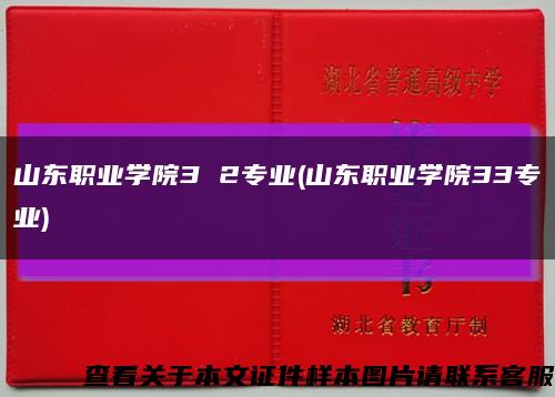 山东职业学院3 2专业(山东职业学院33专业)缩略图