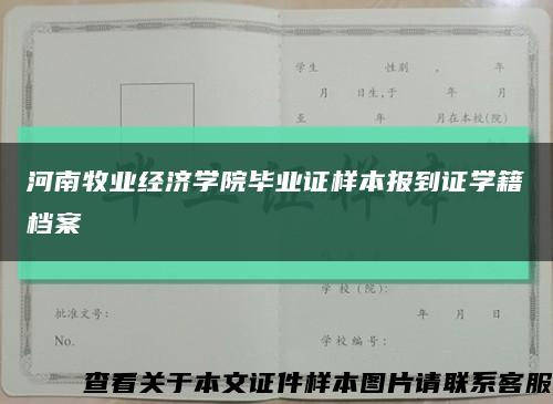 河南牧业经济学院毕业证样本报到证学籍档案缩略图