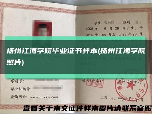 扬州江海学院毕业证书样本(扬州江海学院照片)缩略图