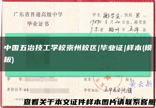 中国五冶技工学校崇州校区|毕业证|样本(模板)缩略图