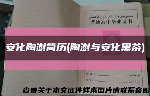 安化陶澍简历(陶澍与安化黑茶)缩略图