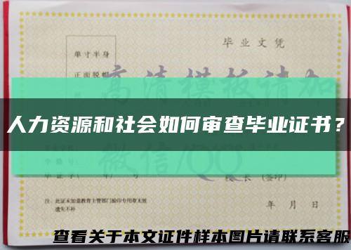 人力资源和社会如何审查毕业证书？缩略图
