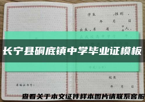 长宁县硐底镇中学毕业证模板缩略图