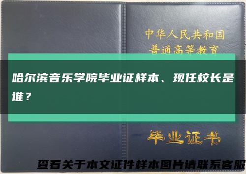 哈尔滨音乐学院毕业证样本、现任校长是谁？缩略图