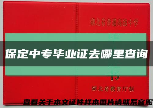 保定中专毕业证去哪里查询缩略图