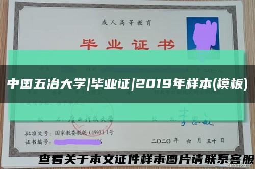 中国五冶大学|毕业证|2019年样本(模板)缩略图