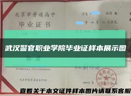 武汉警官职业学院毕业证样本展示图缩略图