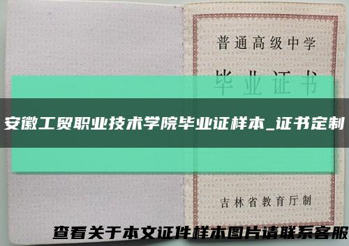 安徽工贸职业技术学院毕业证样本_证书定制缩略图