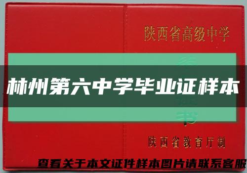 林州第六中学毕业证样本缩略图