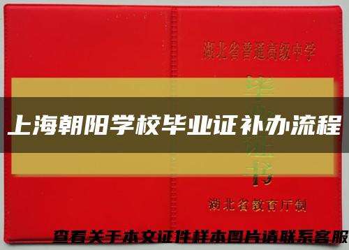 上海朝阳学校毕业证补办流程缩略图