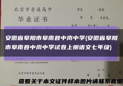 安徽省阜阳市阜南县中岗中学(安徽省阜阳市阜南县中岗中学试卷上册语文七年级)缩略图