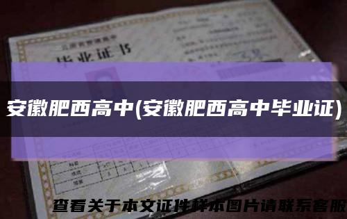 安徽肥西高中(安徽肥西高中毕业证)缩略图