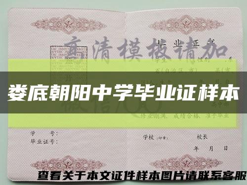 娄底朝阳中学毕业证样本缩略图