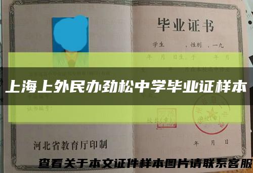上海上外民办劲松中学毕业证样本缩略图