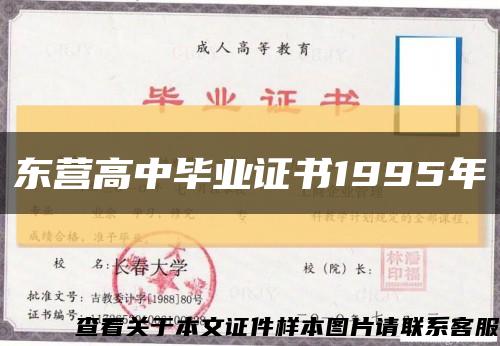 东营高中毕业证书1995年缩略图