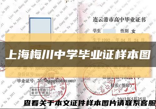 上海梅川中学毕业证样本图缩略图