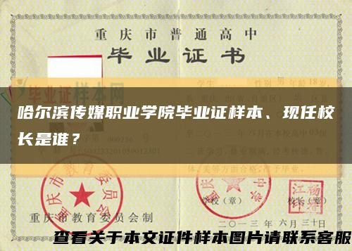 哈尔滨传媒职业学院毕业证样本、现任校长是谁？缩略图