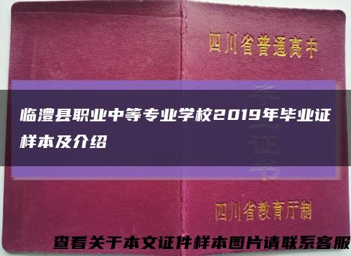 临澧县职业中等专业学校2019年毕业证样本及介绍缩略图