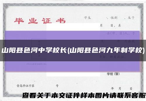山阳县色河中学校长(山阳县色河九年制学校)缩略图