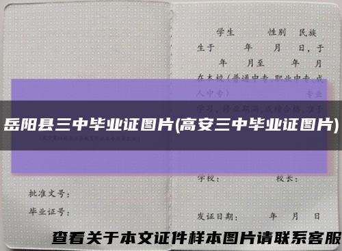 岳阳县三中毕业证图片(高安三中毕业证图片)缩略图