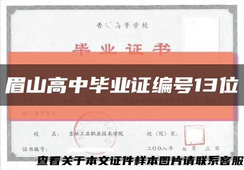眉山高中毕业证编号13位缩略图