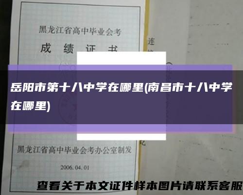 岳阳市第十八中学在哪里(南昌市十八中学在哪里)缩略图