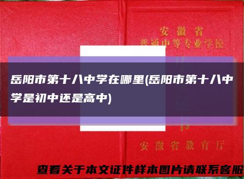 岳阳市第十八中学在哪里(岳阳市第十八中学是初中还是高中)缩略图