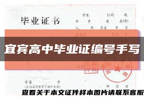 宜宾高中毕业证编号手写缩略图