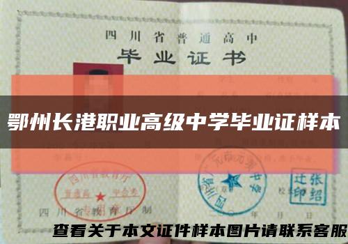 鄂州长港职业高级中学毕业证样本缩略图