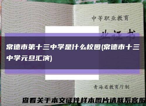 常德市第十三中学是什么校园(常德市十三中学元旦汇演)缩略图