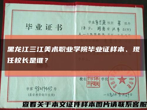 黑龙江三江美术职业学院毕业证样本、现任校长是谁？缩略图