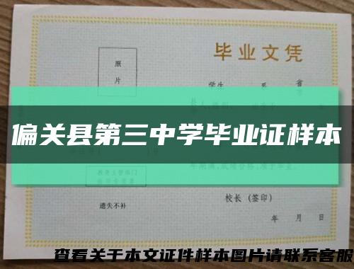偏关县第三中学毕业证样本缩略图