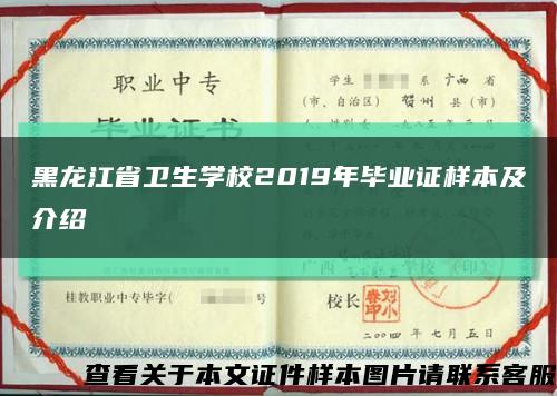 黑龙江省卫生学校2019年毕业证样本及介绍缩略图