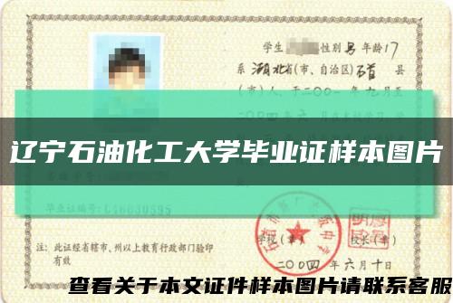 辽宁石油化工大学毕业证样本图片缩略图