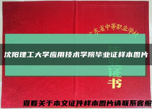 沈阳理工大学应用技术学院毕业证样本图片缩略图