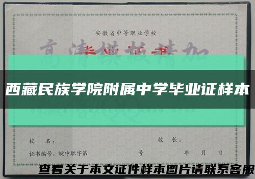西藏民族学院附属中学毕业证样本缩略图