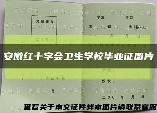 安徽红十字会卫生学校毕业证图片缩略图