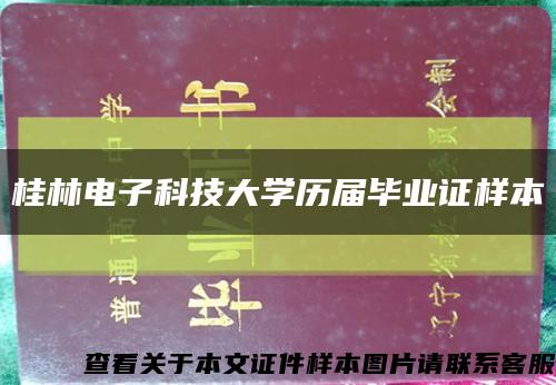 桂林电子科技大学历届毕业证样本缩略图