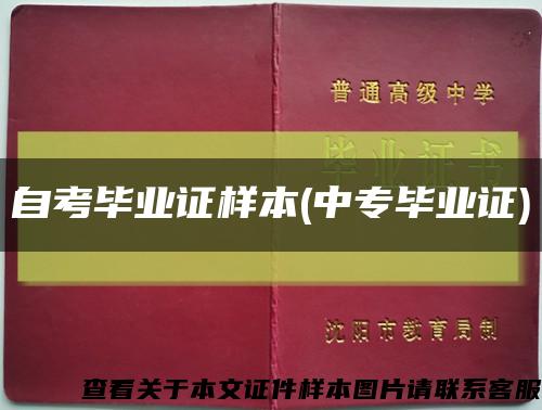 自考毕业证样本(中专毕业证)缩略图