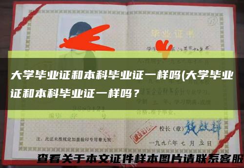 大学毕业证和本科毕业证一样吗(大学毕业证和本科毕业证一样吗？缩略图
