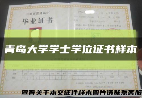 青岛大学学士学位证书样本缩略图