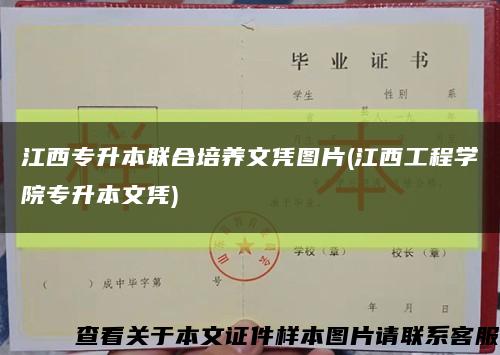 江西专升本联合培养文凭图片(江西工程学院专升本文凭)缩略图